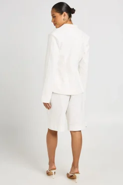 boohoo Bermuda Tailleur Aspect Lin<Femme Shorts