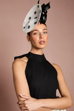 Coast Bibi Fascinator Lisa Tan À Pois Imprimés Avec Disque Et Boucle< Chapeaux