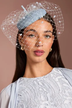 Coast Bibi Pillbox Lisa Beige Avec Détails En Dentelle Et Voilette< Satin Et Dentelle|Chapeaux