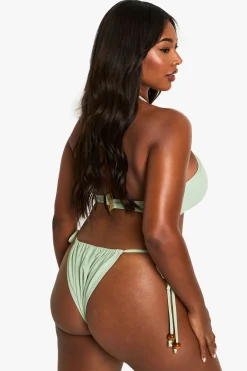 Bikini bandeau à perles pour grandes tailles