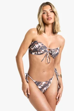 Bikini bas à imprimé tie-dye et à nouer sur les côtés
