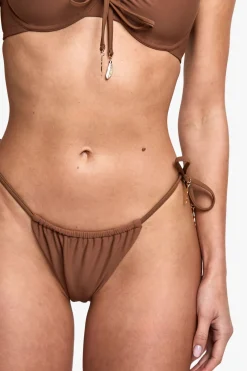 Bikini bas à nouer sur le côté avec détail charme plume