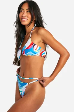 Bikini Culotte Abstraite à Ornement Chaîne