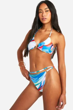 Bikini Culotte Abstraite à Ornement Chaîne