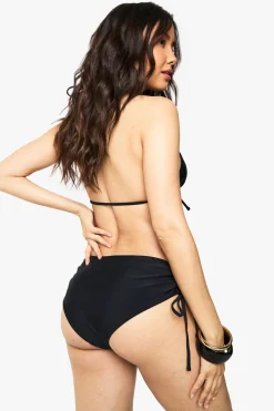 Bikini de maternité à lacets sur le devant, triangle, taille haute, froncé sur le côté