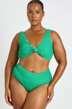 Bikini Grande Taille Haut Noué Plissé Et Taille Haute
