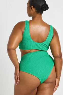 Bikini Grande Taille Haut Noué Plissé Et Taille Haute