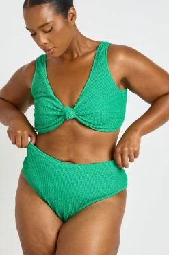 Bikini Grande Taille Haut Noué Plissé Et Taille Haute