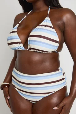 Bikini Grande Taille Rayé Haut Et Taille Haute