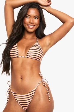 Bikini slip à rayures avec nouage latéral