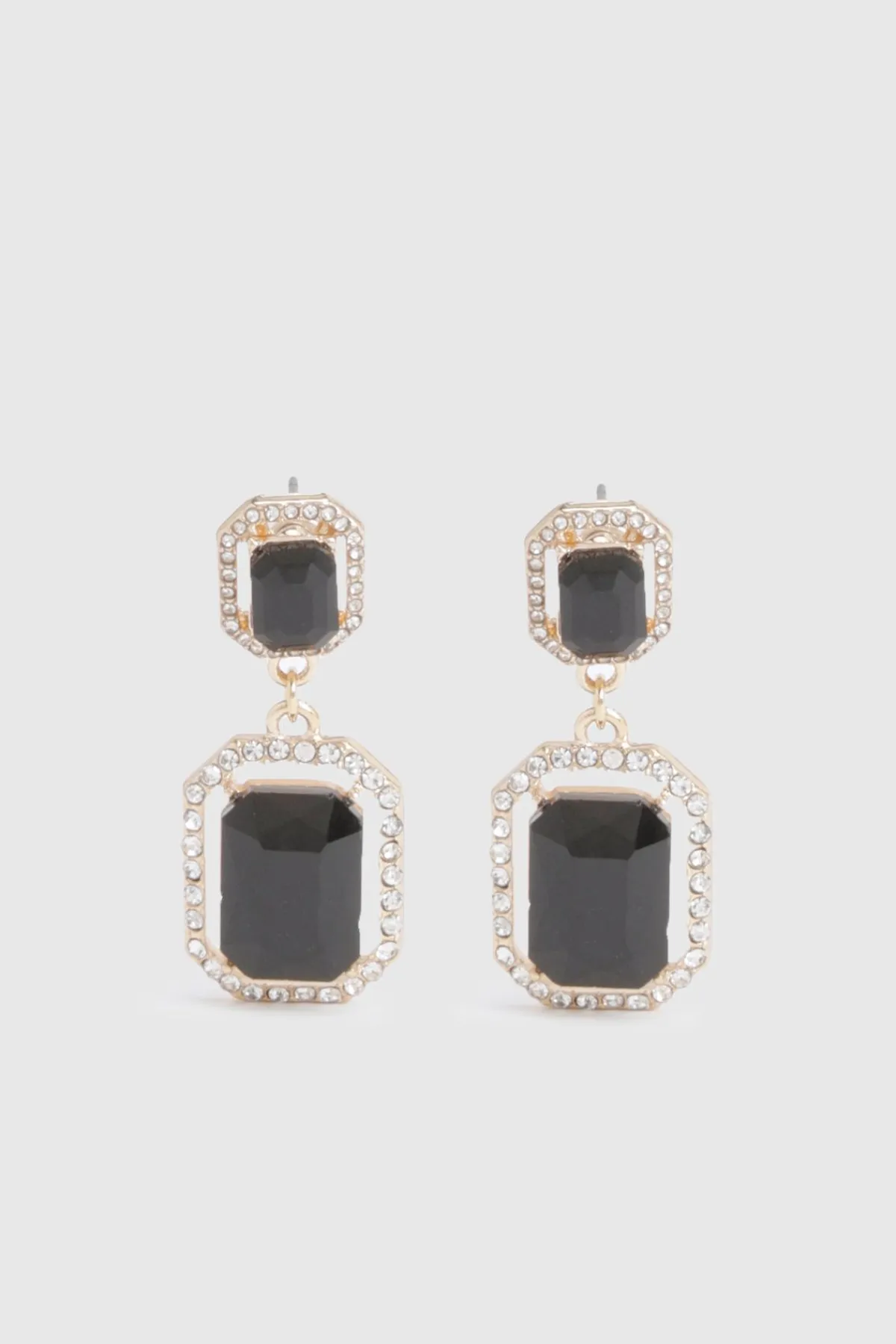 boohoo Black Stone Boucles d'oreilles pendantes carrées< Boucles D'Oreilles