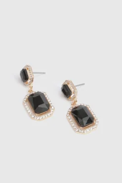 boohoo Black Stone Boucles d'oreilles pendantes carrées< Boucles D'Oreilles