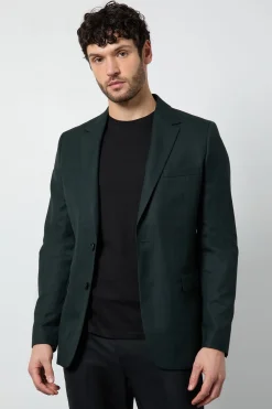 Blazer Ajusté À Carreaux Vert Foncé