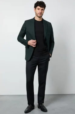 Blazer Ajusté À Carreaux Vert Foncé