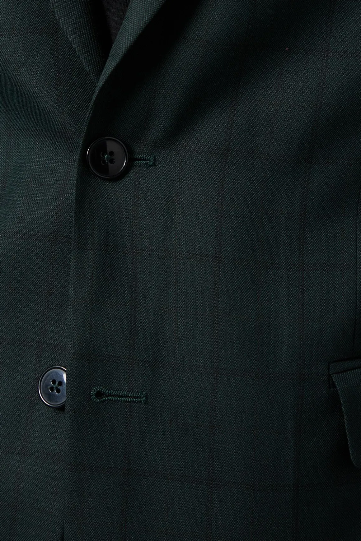 Blazer Ajusté À Carreaux Vert Foncé