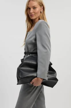 KarenMillen Blazer Ajusté Chiné à Col Carré avec Ceinture<Femme Tailleurs|Blazers