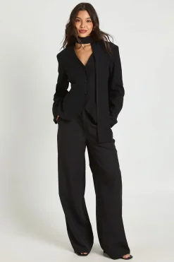 boohoo Blazer Ajusté Col V À Détail Foulard<Femme Blazers|Vestes & Manteaux