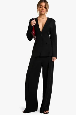 Blazer Ajusté À Décolleté Plongeant