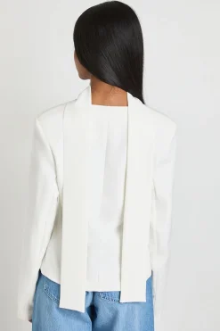 Blazer Ajusté À Décolleté Plongeant Avec Détail Foulard