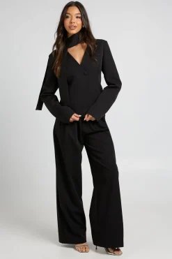 Blazer Ajusté À Décolleté Plongeant Avec Détail Foulard