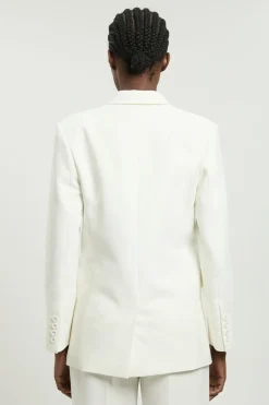 Blazer Ajusté À Double Boutonnage Et Manches Froncées