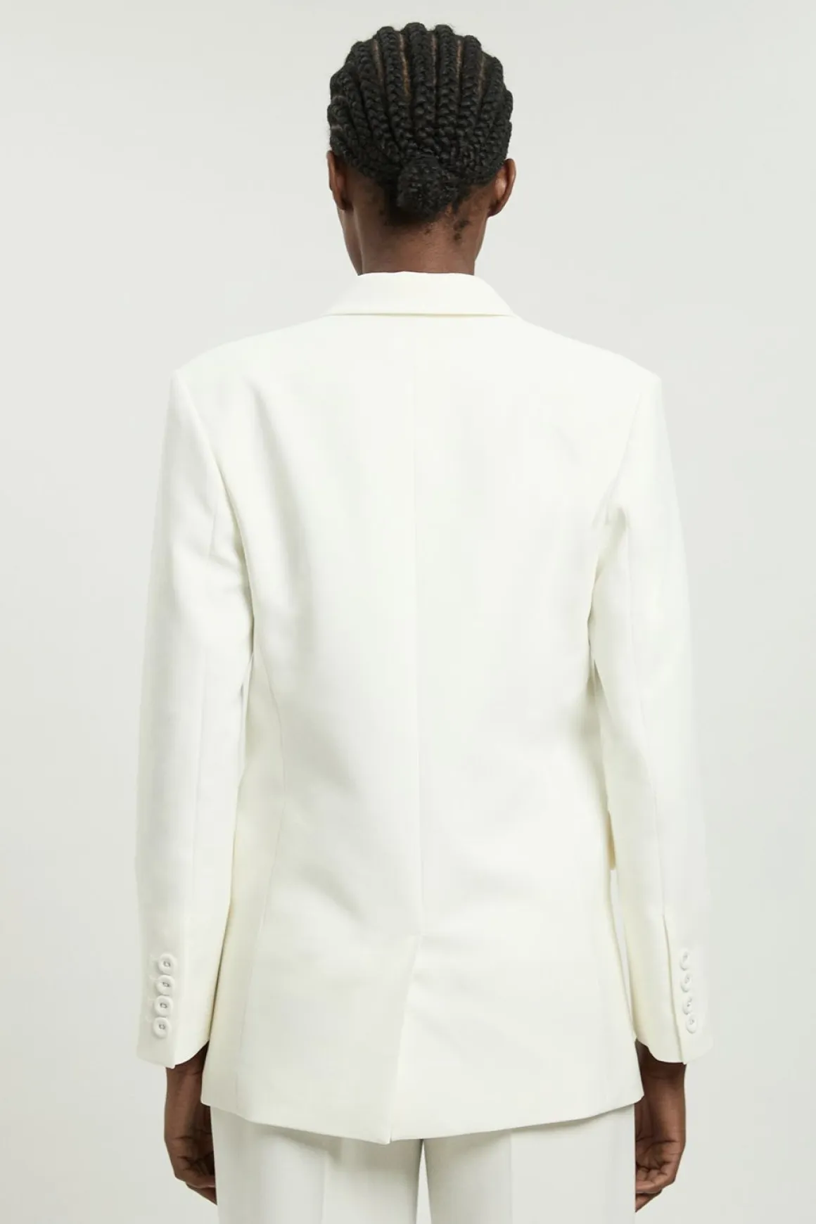 Blazer Ajusté À Double Boutonnage Et Manches Froncées