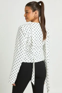 Blazer Ajusté À Détail Foulard À Pois