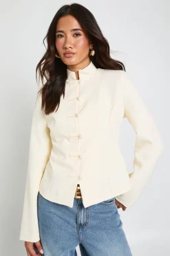 Blazer Ajusté À Détails Décoratifs