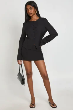boohoo Blazer Ajusté À Encolure Bateau<Femme Blazers|Vestes & Manteaux