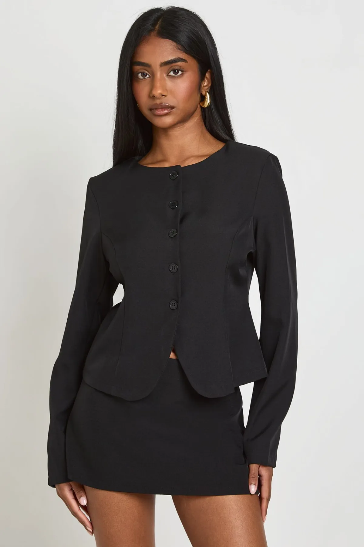 boohoo Blazer Ajusté À Encolure Bateau<Femme Blazers|Vestes & Manteaux