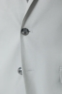 Blazer Ajusté En Jersey Texturé Gris Clair