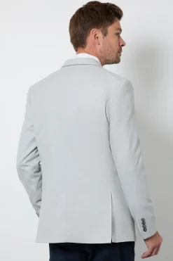 Blazer Ajusté En Jersey Texturé Gris Clair