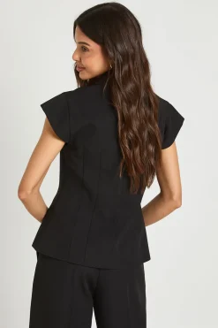 Blazer Ajusté À Manches Casynthétiquechon Et Taille Cintrée