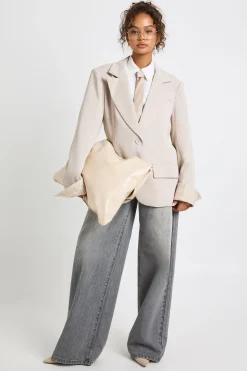Blazer Ajusté à Manches Repliées