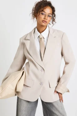Blazer Ajusté à Manches Repliées
