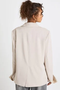 Blazer Ajusté à Manches Repliées