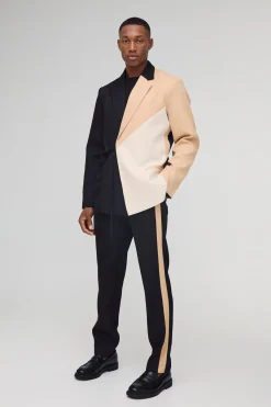 boohooMAN Blazer Ajusté à Panneau Croisé<Homme Costumes Et Tenues Formelles