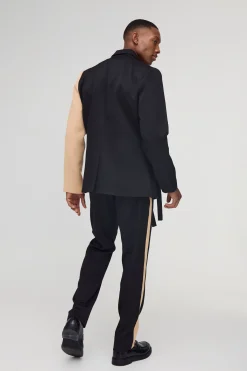 boohooMAN Blazer Ajusté à Panneau Croisé<Homme Costumes Et Tenues Formelles