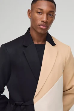 boohooMAN Blazer Ajusté à Panneau Croisé<Homme Costumes Et Tenues Formelles
