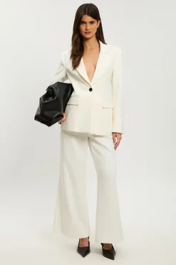 Blazer Ajusté Petite Taille Cintré Stretch Compact À Simple Boutonnage