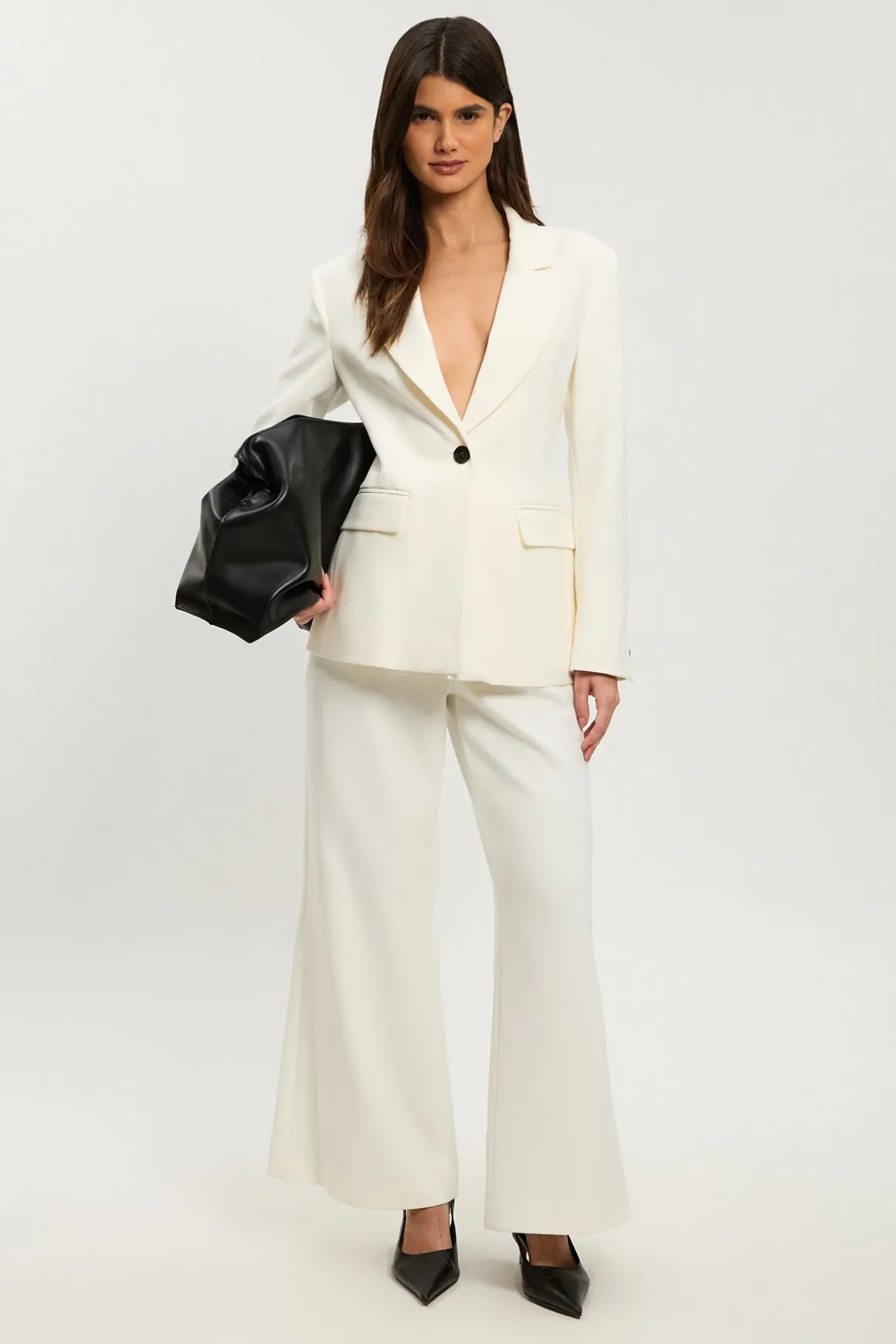 Blazer Ajusté Petite Taille Cintré Stretch Compact À Simple Boutonnage