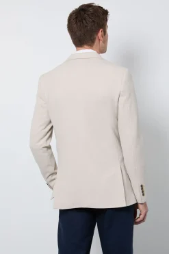 Blazer Ajusté À Poches Plaquées En Piqué Neutre