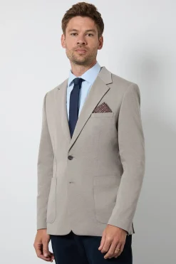 Blazer Ajusté À Poches Plaquées Et Motif Œil-d'oiseau Neutre