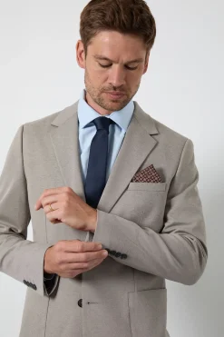 Blazer Ajusté À Poches Plaquées Et Motif Œil-d'oiseau Neutre