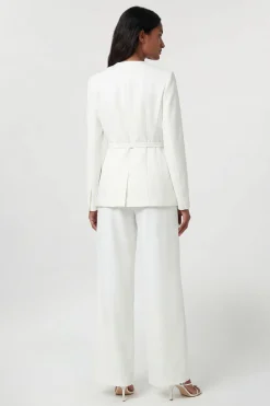 KarenMillen Blazer Ajusté Sans Col En Viscose Stretch Compacte<Femme Tailleurs|Blazers