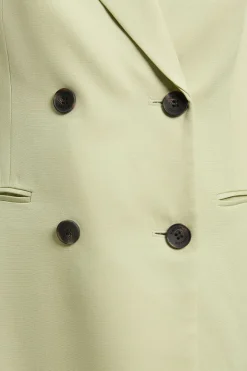 Blazer Ajusté À Simple Boutonnage En Mélange De Lin Poli