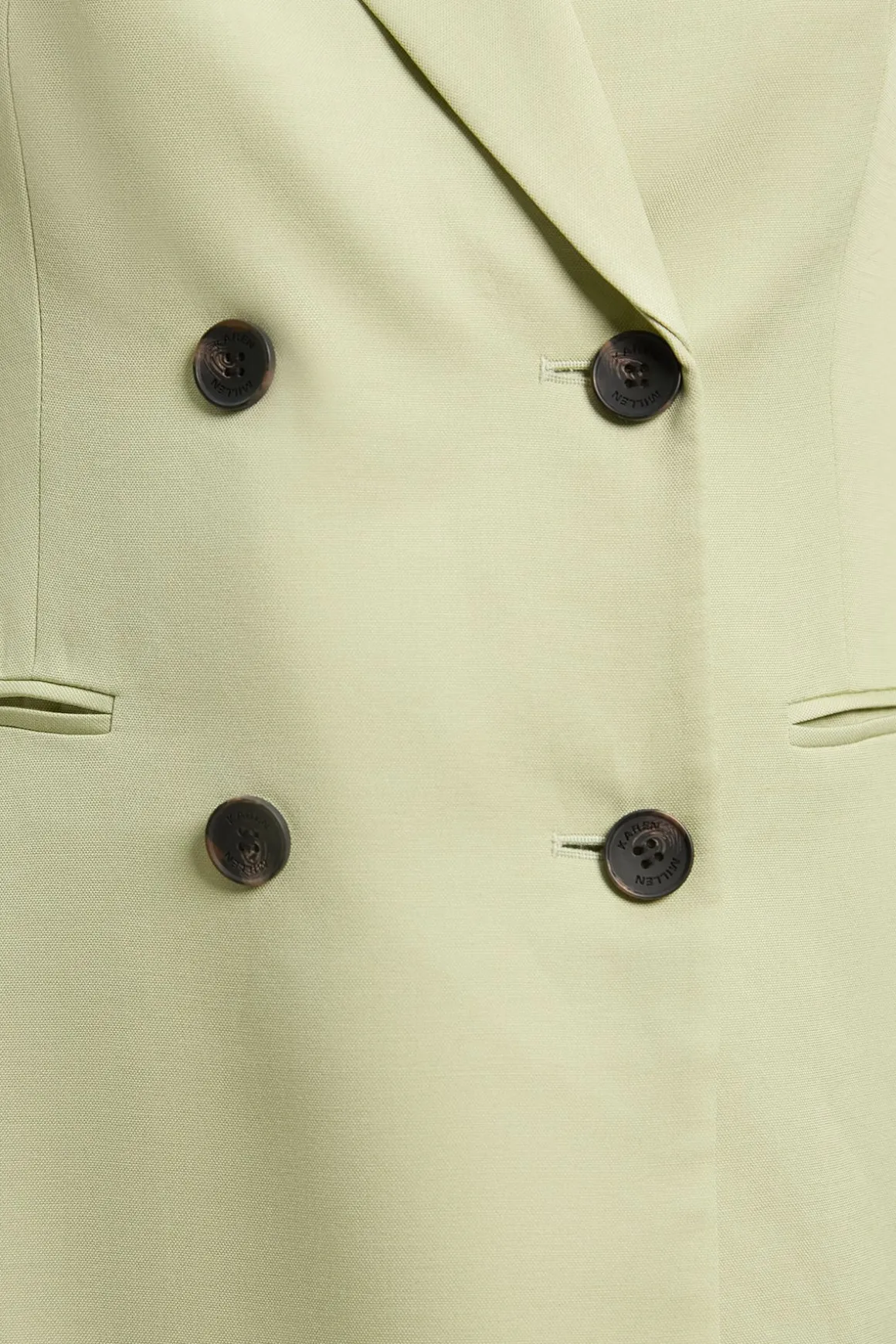 Blazer Ajusté À Simple Boutonnage En Mélange De Lin Poli