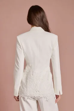 Coast Blazer Ajusté À Simple Boutonnage Avec Finition En Dentelle<Femme Tailleurs|Satin Et Dentelle