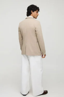 boohooMAN Blazer ajusté à simple boutonnage en sergé avec détail de poche<Homme Costumes Et Tenues Formelles