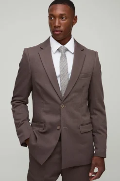 Blazer ajusté à simple boutonnage en sergé